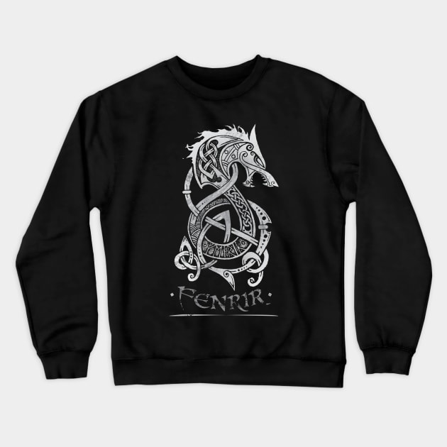 Fenrir: The Monster Wolf of Norse Mythology (Gray) Crewneck Sweatshirt by celtichammerclub